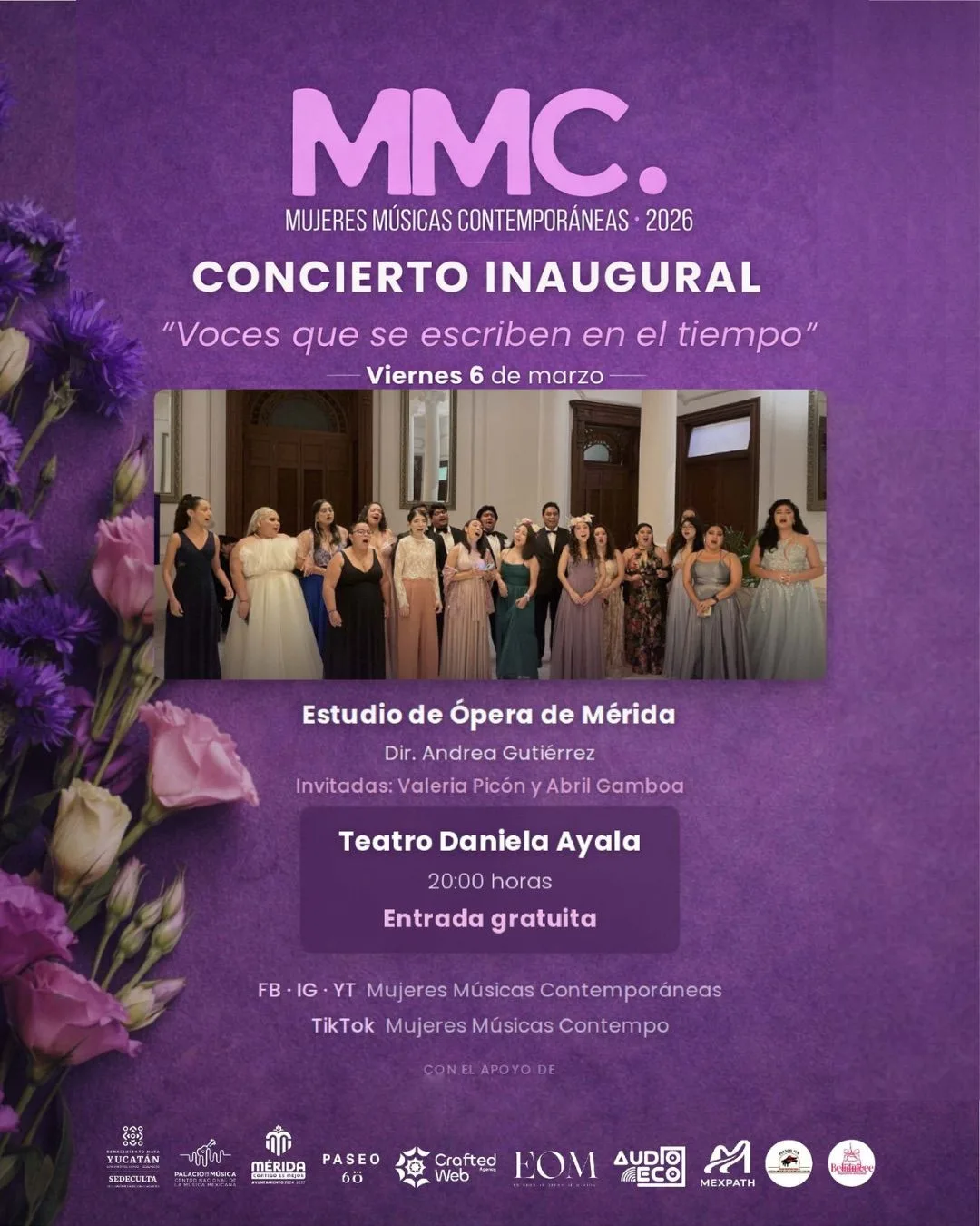 Cartel Concierto Inaugural — Voces que se escriben en el tiempo